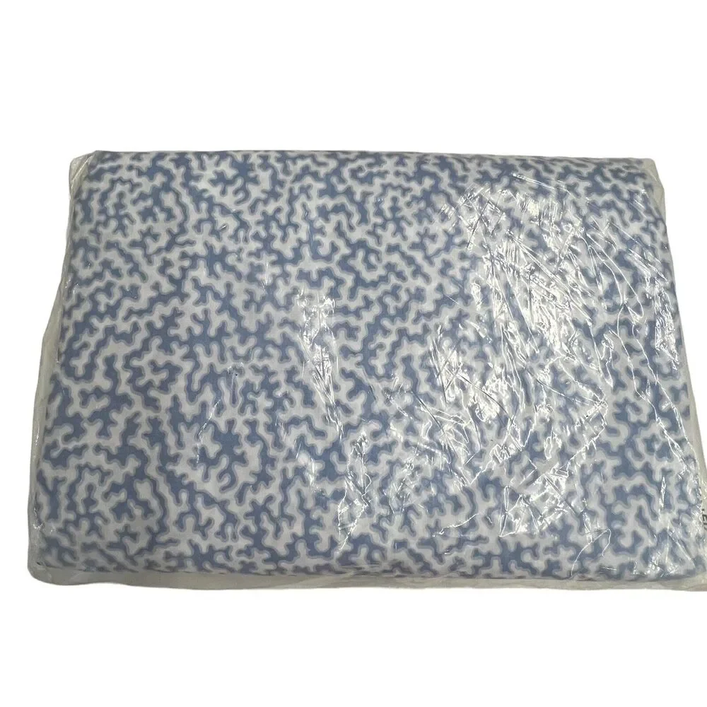 Vintage Cannon Two Hundred White‎ Blue Coral Print King Fitted Sheet 200 TC